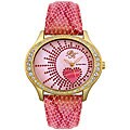 Paris Hilton Women's Crystal Pink Leather Watch