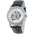 Akribos XXIV Women's Blue Crystal Skeleton Automatic Watch