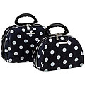 Luca Vergani 2-piece Black-dotted Cosmetic Case Set
