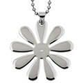 Stainless Steel Cubic Zirconia Daisy Necklace