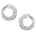 14k White Gold 1ct TDW Pave Diamond Hoop Earrings (H-I, I2)