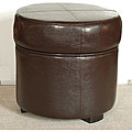 Brown Leatherette Ottoman