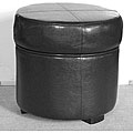 Homestyles Black Leatherette Ottoman