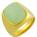 18k Gold over Silver Green Aventurine Ring