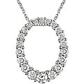 14k Gold 1/2ct TDW Diamond Oval Journey Necklace (H-I, I1-I2)