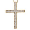 14k Yellow Gold 1/4ct TDW Diamond Cross Pendant