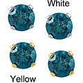 14k Gold 1/3ct TDW Blue Diamond Stud Earrings (I1, I2)