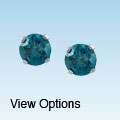 14k Gold 1/3ct TDW Blue Diamond Stud Earrings (I1, I2)