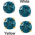 14k White Gold 3/4ct TDW Blue Diamond Stud Earrings (I1-I2)