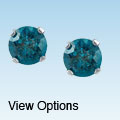 14k White Gold 3/4ct TDW Blue Diamond Stud Earrings (I1-I2)