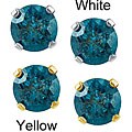 14k Gold 1ct TDW Blue Diamond Stud Earrings (I1-I2)