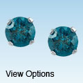 14k Gold 1ct TDW Blue Diamond Stud Earrings (I1-I2)