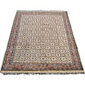 Indo Tabriz Herati Design Ivory/ Salmon Rug (8' x 10')