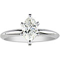 14k Gold 1ct TDW Marquise Diamond Solitaire Ring (I-J, I1)