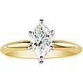 14k Gold 3/4ct TDW Marquise Diamond Solitaire Ring (I-J, I1)