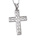 18k White Gold 1 1/5ct TDW Diamond Cross Necklace (I-J, SI)