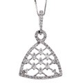18k White Gold 1/2ct TDW Diamond Trillion Necklace (H-I, SI-1)