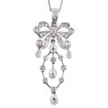 18k White Gold 1/2ct TDW Diamond Bow Necklace (H, SI)