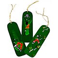 Set of 3 Green Painted Tin Bookmarks (Kenya)