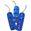 Set of 3 Blue Painted Tin Bookmarks (Kenya)