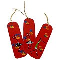Set of 3 Red Painted Tin Bookmarks (Kenya)