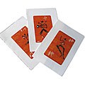 Set of 3 Orange Painted Tin Greeting Cards (Kenya)