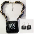 Hammer Shell and Wood 'Zebra' 3-piece Jewelry Set (Philippines)