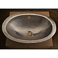 Hand-hammered Satin Nickel Sink with Overflow