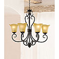 Ivory Shade 6-light Ironwood Chandelier