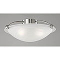 Satin Nickel White Glass Shade 3-light Ceiling Fixture