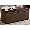 Chocolate Two-try Ottoman Storage Bench