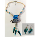 Turquoise Hammer Shell 3-piece Jewelry Set (Philippines)