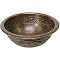 Antique Copper 17-inch Grapevine Sink with Overflow