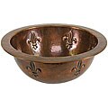 Copper 15-inch Fleur De Lis Sink with Overflow