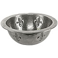 Satin Nickel 15-inch Fleur De Lis Sink with Overflow