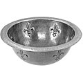 Satin Nickel/ Copper Fleur De Lis 15-inch Sink with Overflow