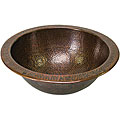 Aged Copper 15-inch Sink with Overflow
