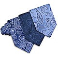 O.H.H.A. Blue Paisley Woven Silk Tie