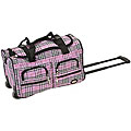 Rockland 22-inch Pink Cross Rolling Duffel Bag