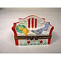 Limoges Hand-painted Garden Bench Keepsake Box