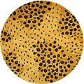 Hand-tufted Leopard-print Wool Rug (6' Round)