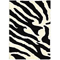 Handmade Zebra Wave Wool Rug (2' x 3')