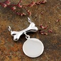 Sterling Silver Dog Bone and Round Tag Pendant (Mexico)