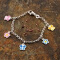 Sterling Silver Enamel Charm Bracelet (Italy)