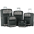 Rockland Black Leopard-Print 5-piece Luggage Set