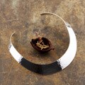 Sterling Silver Tapered Hammered Choker (Mexico)