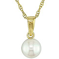 10k Yellow Gold Children's Freshwater Pearl Necklace (5-6 mm)