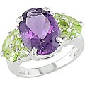 Sterling Silver Amethyst and Peridot Ring