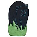 Hand-hooked Bear Country Shaped Wool Rug