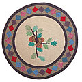 Hand-hooked Acres of Acorns Wool Rug (3' Round)
